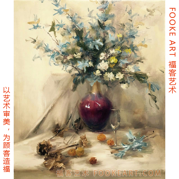 名家原创油画-郭文宁-花卉作品-静物作品-家居及办公室挂画-收藏级